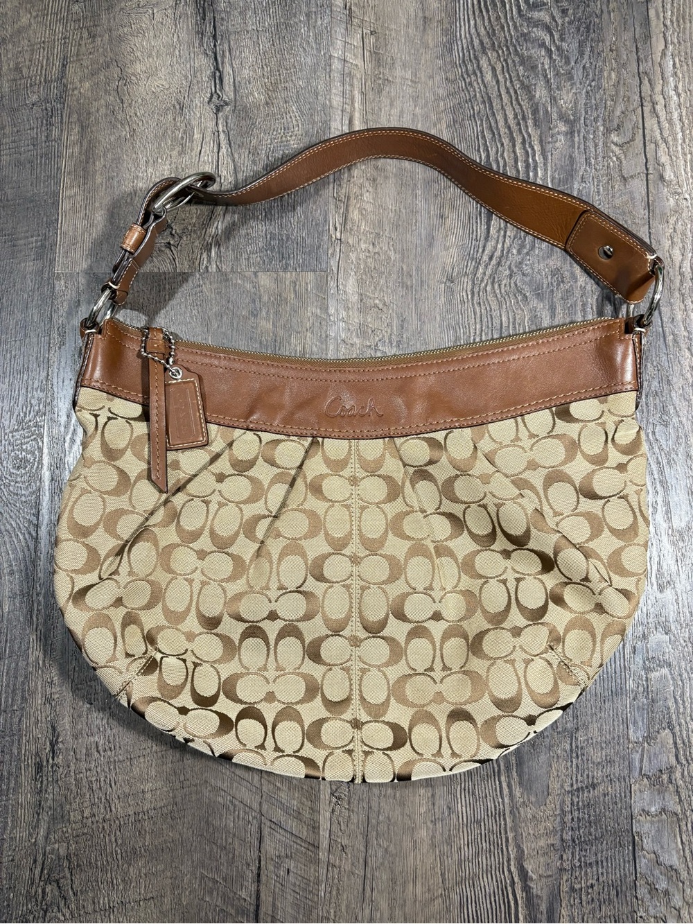 COACH Vintage Y2K Monogram Hobo Satchel Bag